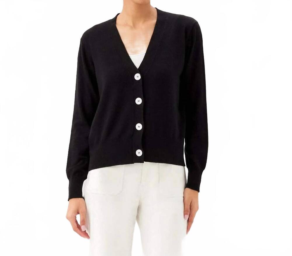 NEW KAREN KANE v neck sweater cardigan in black